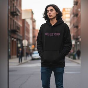 Shane Dawson UNISEX Oh My God Black Hoodie with Pink Text size Large